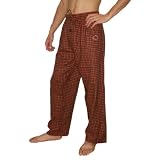 Mens NFL Chicago Bears Plaid Finest Cotton Sleepwear / Pajama Pants - Orange & Dark Blue (Size: XL)