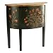 Hand-Painted Demilune Console Table - Black/ Pink