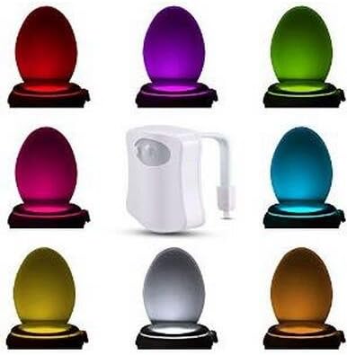 Luobin Toilet Nightlight 8-Color Rainbow Changed Motion Activated Toilet Nightlight