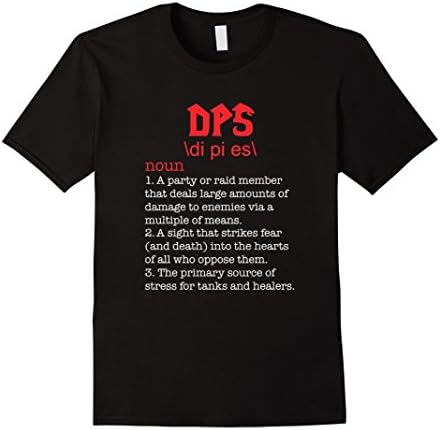 Men's DPS Shirt Funny WoW T-shirt DPS Tee 2XL Black