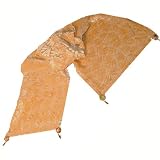 PlanetScarf's Light Maize Scarf in Burnout Velvet with Floral Pattern Finished with Charms