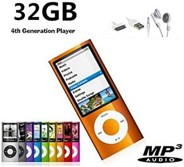 32gb Golden Slim 1.8" 4th LCD Mp3 Mp4 Player Fm Radio Video Player with Accessories