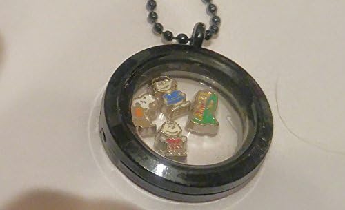 Charlie Brown, Lucy, Linus and Snoopy in Floating Memory Necklace (Black)