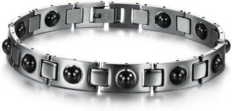 JuliesDeal Fashion Jewelry Classical Stainless Steel Men's Bracelets Magnetic Stone Health Wristband Gift