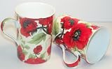 Fine English Bone China Mugs – Poppy Chintz – Set of 2 Reviews