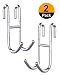 NACETURE Double Shower Door Hooks - Shower Hook Over The Door Towel Hook for Frameless Glass, Bathroom Hooks for Squeegee Rack, Robe, Organize (2 Pack)