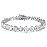 41Ivu8n4M7L. SL160  Brilliance Eternity Sterling Silver Cubic Zirconia (CZ) Bracelet: Jewelry Gift For Her by The Bradford Exchange