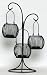 Metal lantern set of three with inserted glass cylinders 16"H