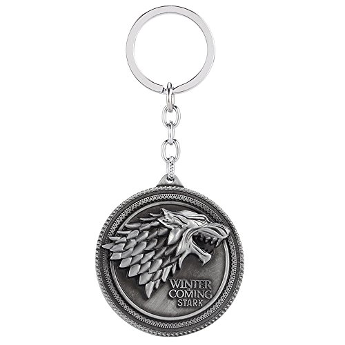 Game of thrones: house stark direwolf sigil keychain