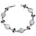 Beautiful Moonstone, Garnet, 925 Sterling Silver Station Bracelet 7 Inch