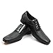 Ferro Aldo Black Herringbone Snipe Toe Men's Dress Shoes Lace up Oxfords 19277b