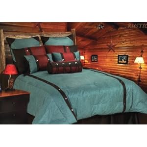 Cheyenne Turquoise Western Comforter Set-full