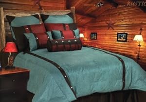 Cheyenne Turquoise Western Comforter Set-super King
