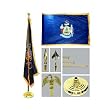 Maine 4ft x 6ft Flag telescoping Flagpole Base and Tassel