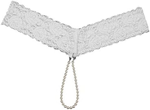 Women's Lace Creations Pearl G-String,White