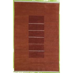 6x9 Rust Red Hand Knotted Wool Modern Tibet Rug by Heritage Unlimited