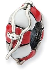 Sterling Silver Enameled Life Preserver Charm Bead Fits Pandora Chamilia Biagi Bracelet
