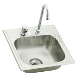 22240, Moen Camelot 5.5 Deep Single Bowl Drop-In Bar Sink w/ Faucet - Stainless Steel