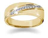 0.12 ctw. Men's Round Diamond Wedding Band in 14K Yellow Gold