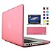 IBENZER Compatible with Old Version MacBook Air 13 Inch Case (2017-2010 Release), Models: A1466/A1369, Plastic Hard Shell Case with Keyboard & Screen Cover for Mac Air 13, Pink, A13PK+2