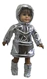 Silver Astronaut Space Suit Costume, with Helmet and Boots. Fits 18" Dolls like American Girl&Acirc;&reg;