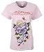 Ed Hardy T-Shirt "Diamond Flower" mit Strass Damen Flieder Large