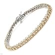 Tennis Bracelet With 1.00ctw Genuine Clean Diamonds Two tone Gold. Total item weight 10.3g Length 7in