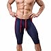 FEESHOW Men's Workout Gym Sports Fitness Running Tights Shorts Pants (Navy Blue, L)
