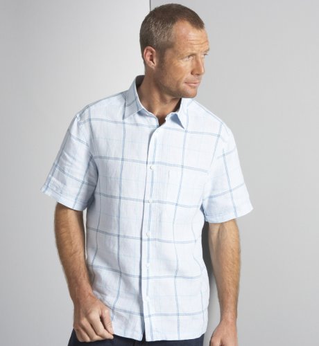 Big & Tall Blue Harbour Pure Linen Large Check Shirt