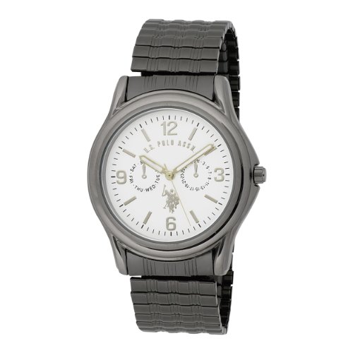 U.S. Polo Assn. Men's USC80012 Gun-Metal Analogue White Dial Expansion Watch