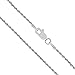 Honolulu Jewelry Company 14K Real Solid White Gold 1mm Rope Chain Necklace Lobster Clasp, 16