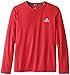adidas Big Boys' Essential Clima Long Sleeve Tee, Scarlet, Medium/10-12
