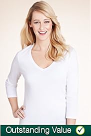 Pure Cotton 34 Sleeve Plain T Shirt