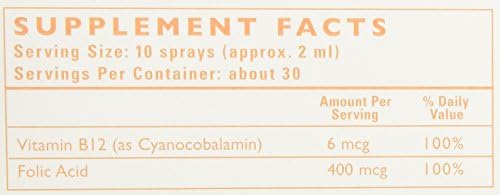 Sprayology B12 and Folic Acid Mineral Supplement, 1.9 Ounce