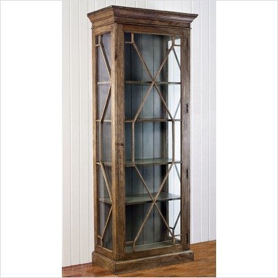 Interlude Home Hampton Display Cabinet in Distressed Weathered Gray A185036