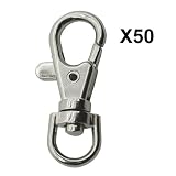 50 - Gorilla Paracord® Silver Chrome Color Swivel Eye Lobster Trigger Snap Clasp Hook 1-1/2" x ½"