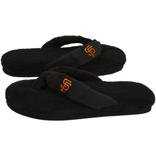 San Francisco Giants Ladies Black Plush Thong Slippers (5/6)