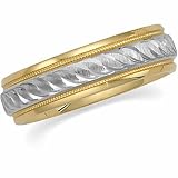 14K Two-Tone Gold Comfort Fit Wedding Band For Men and Women - Size 14.5