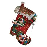 41IwK30OZNL. SL160  Bucilla Holiday Decorating Stocking Felt Applique Kit 18 Long 86146, 1 Item/Order