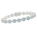 Silver Blue Topaz Bracelet - 7.5"