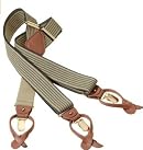 Geoffrey Beene Men's Vertical Stripe Suspender,Khaki/Grey,One Size