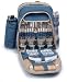 Sporting Goods : Camper Deluxe Backpack for Four - Blue Check - Picnic & Beyond