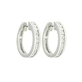 10k White or Yellow Gold Channel-Set Diamond Hoop Earrings (1/3 cttw, J-K Color, I2-I3 Clarity)