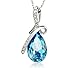 Yozone Aqua Blue Necklace Austria Rhinestone Necklace Angel Tear Pendant Platinum Plated Necklace Mother Gift