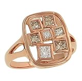 Fancy Colored Princess Cut Bezel Fashion Ring .56cttw