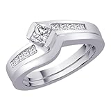 14K White Gold 1/2 ct. Princess Cut Diamond Engagement Set