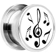7mm Black Acrylic Music Notes Saddle Plug