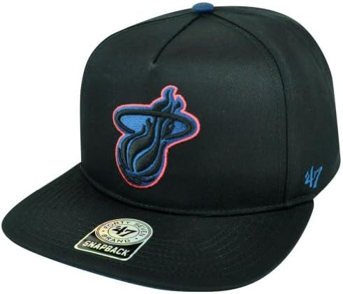 NBA Miami Heat HWC '47 Brand Big Shot 5 Panel Twill Flat Bill Snapback Hat Cap