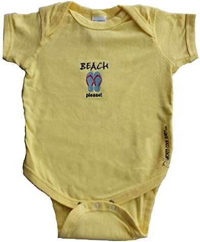 WICKED COOL BABY's Beach Please Onesie newborn yellow