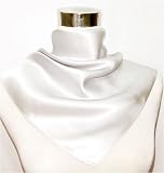  : Satin Plain Silk Bandana on Silver 21"x21"